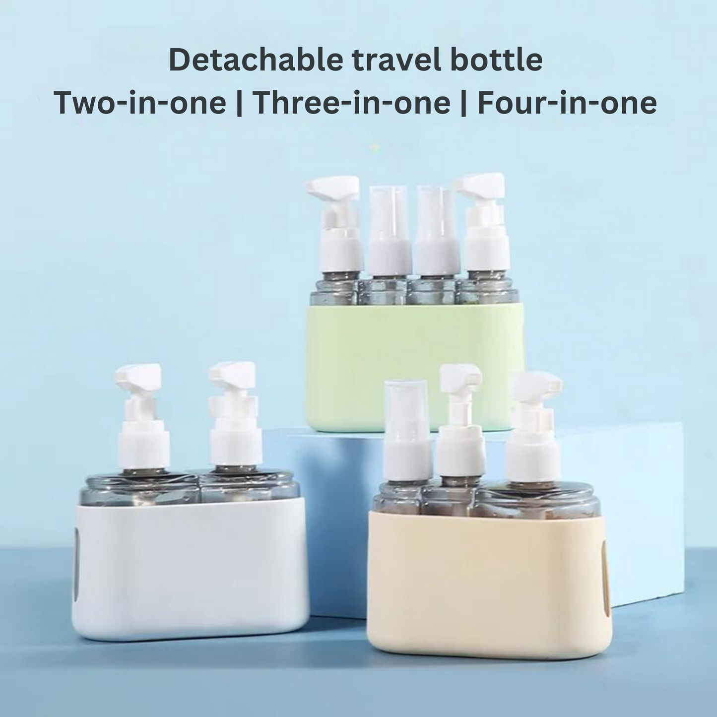 4-in-1 Travel Dispenser Bottles - Leak-Proof, Refillable, Portable