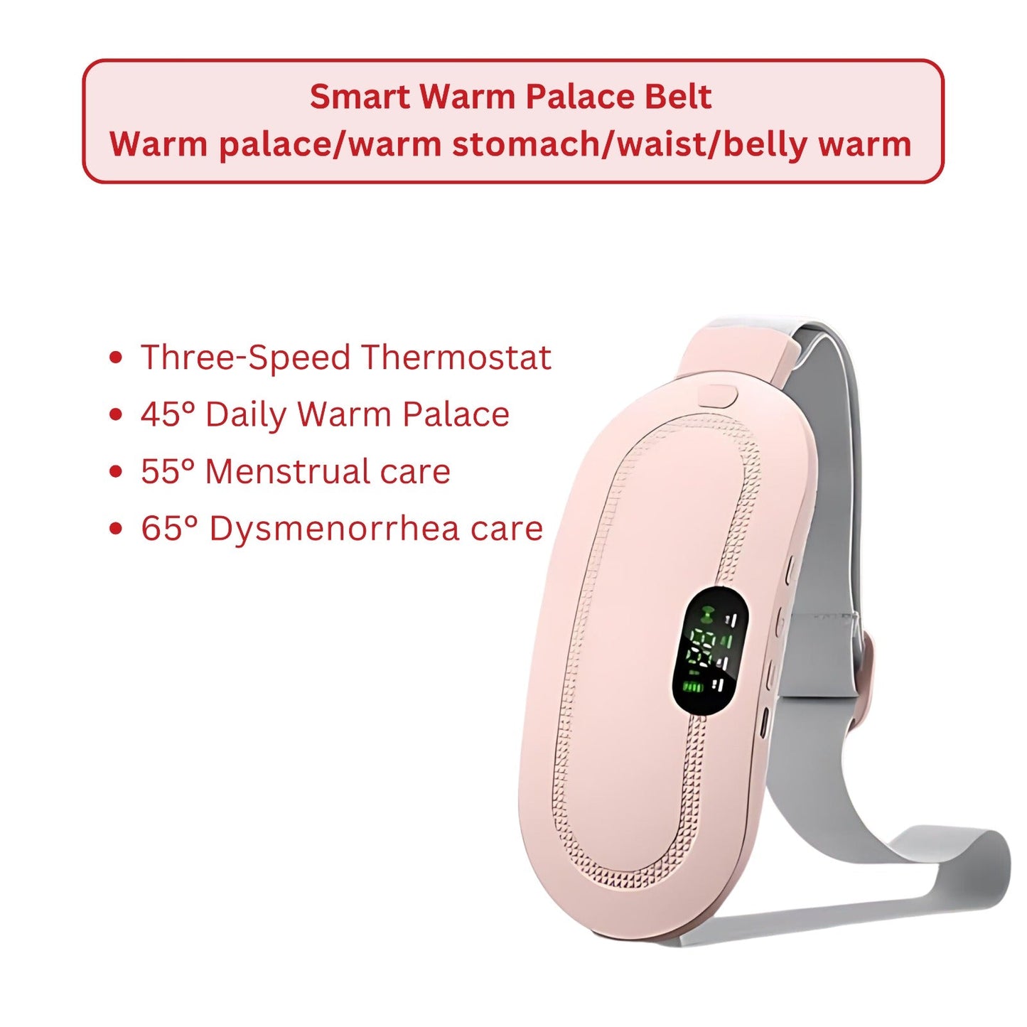 Portable Cordless Heating Pad Electric Waist Belt - Pain Relief & Menstrual Cramp Relief Belly messager