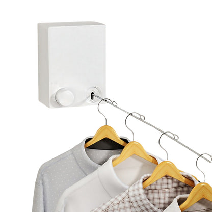 HOME Retractable Clothesline - 4.2m, Stainless Steel, Wall-Mounted, 2 Installation Methods