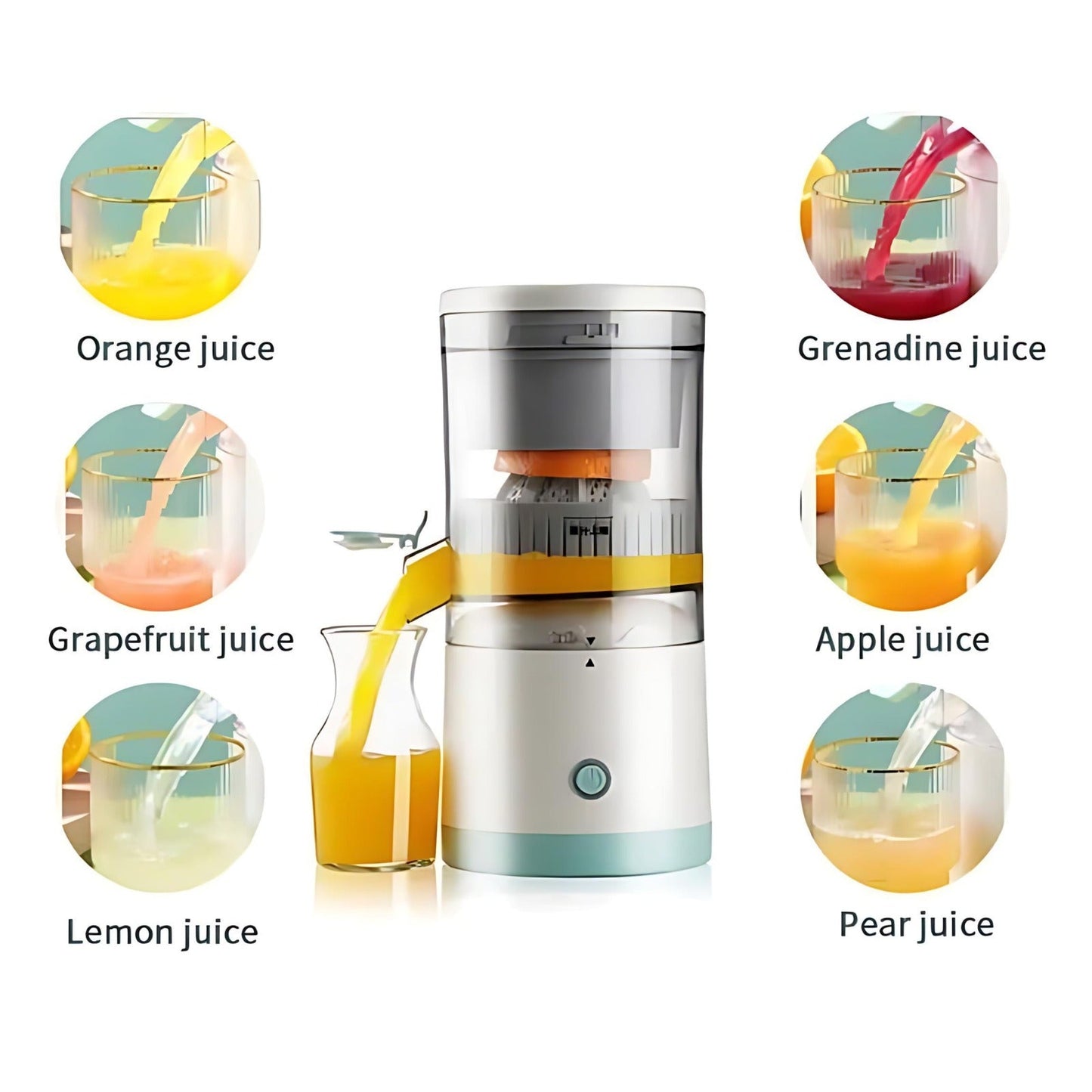 Portable Electric Citrus Juicer - USB Rechargeable Lemon Orange Squeezer with Juice Separator