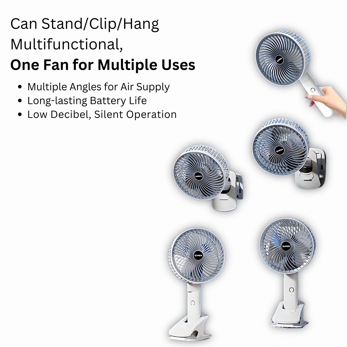 Rechargeable Mini Desk Fan For Long Lasting Comfort